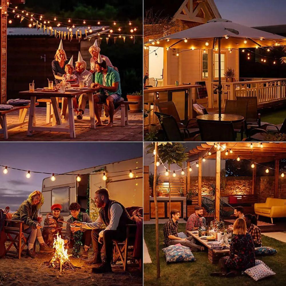 Plastic Bulbs G40 LED Globe String Lights Shatterproof Design Wide Voltage Output Outdoor String Lights G40 Globe Shape