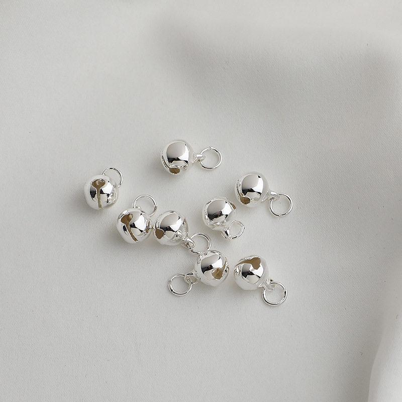 Handmade Silver Jump Ring Bell Pendant for DIY Jewelry