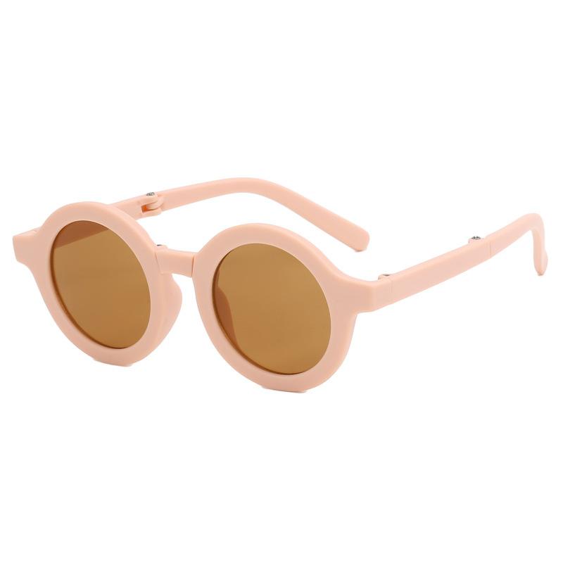2025 ins cute sunscreen and UV resistant male and female children's glasses UV400 Folding new children's baby concave shaped