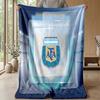Argentina Football Printed Flannel Blanket Skin Friendly Warm Decorative Throw for Indoor Couch Bed Daily Use