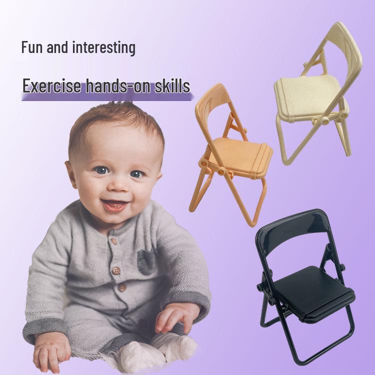 Miniature Colorful Folding Chair Doll Ornament - Creative Desktop Decor Children's Toy