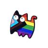 Colorful Rainbow Cats Lapel Pin Stylish Animal Shaped Breastpin Fashionable Enamel Brooch for Jackets and Backpacks