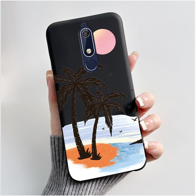 Custodia carina per Nokia 5.1/Nokia 5.1 Plus/Nokia X5/Nokia 5 Cover Shell Stampata Cover Protettiva Silicone Morbido Cartone Animato Nera