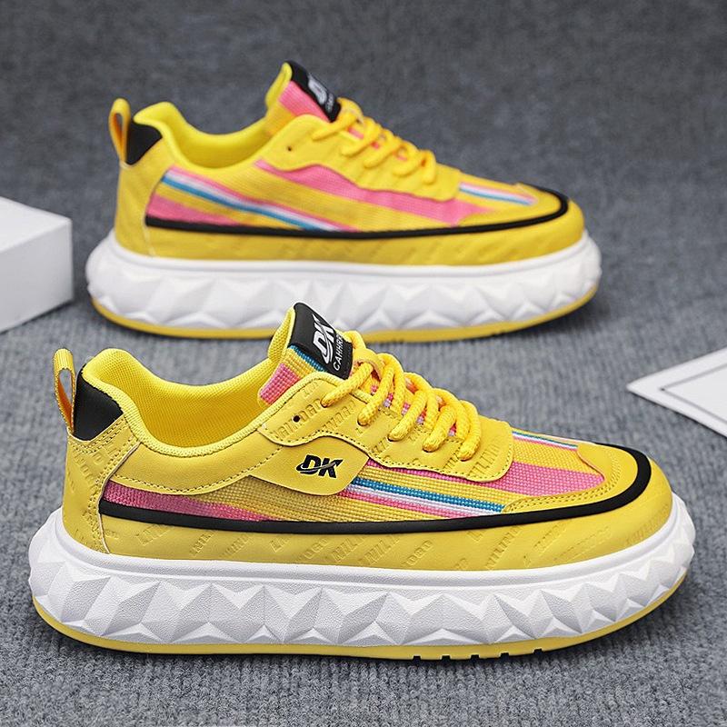 

Men s shoes summer 2025 casual sports board shoes student 45 large size niche Harajuku rainbow color matching trendy shoes men 39