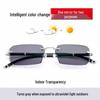 High-End Unisex Rimless Anti-Blue Light Photochromic Reading Glasses