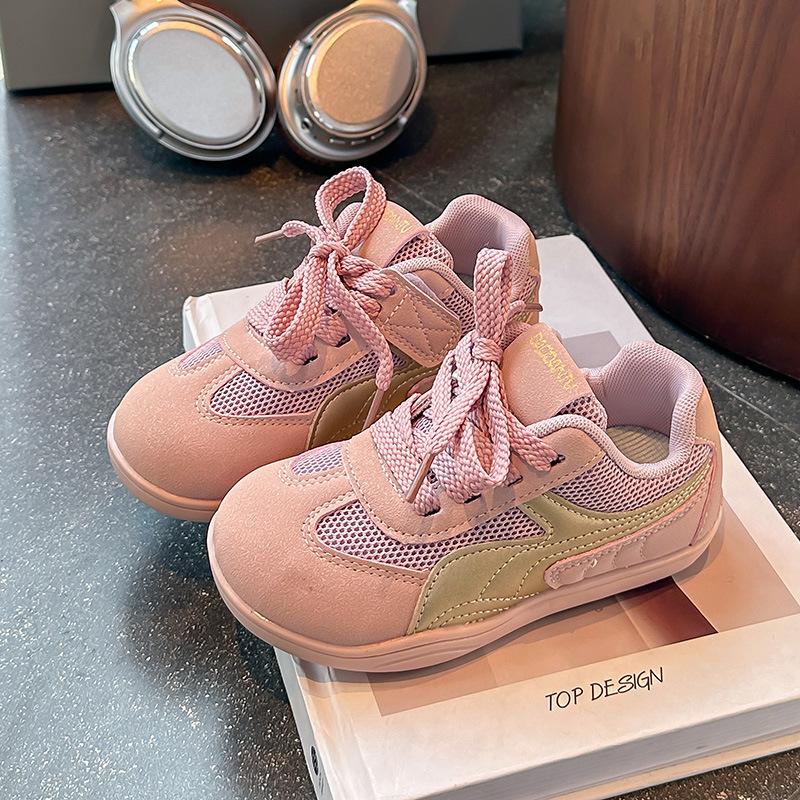 

Детская тонкая подошва дышащая сетка девочки спортивная обувь 2025 новая осень мальчики обувь весна детская доска 30 розовый