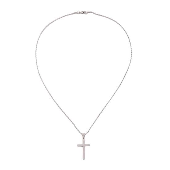 

Ожерелье для мужчин женщин Титановая сталь Кубинская цепь Ожерелье Изящная подвеска Вера серебряный