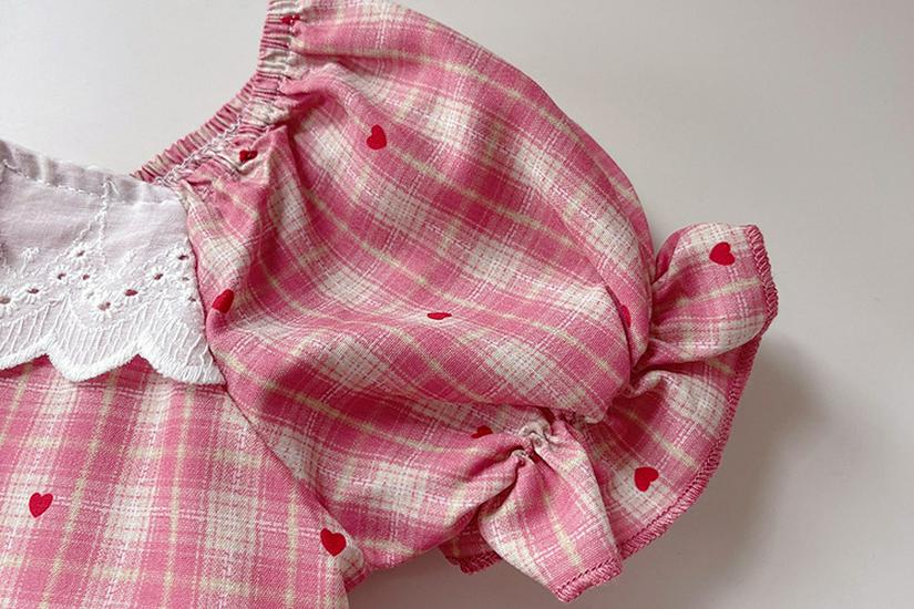 0-5 Years Girls' French Puff Sleeve Summer Dress