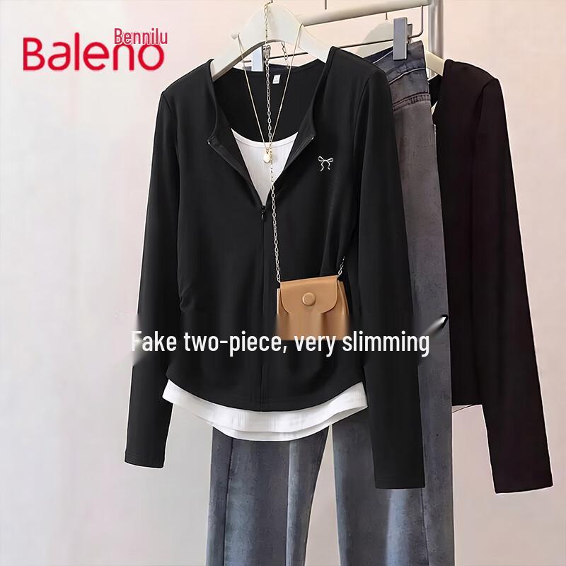 Baleno Women's Faux Two-Piece Long-Sleeve T-Shirt