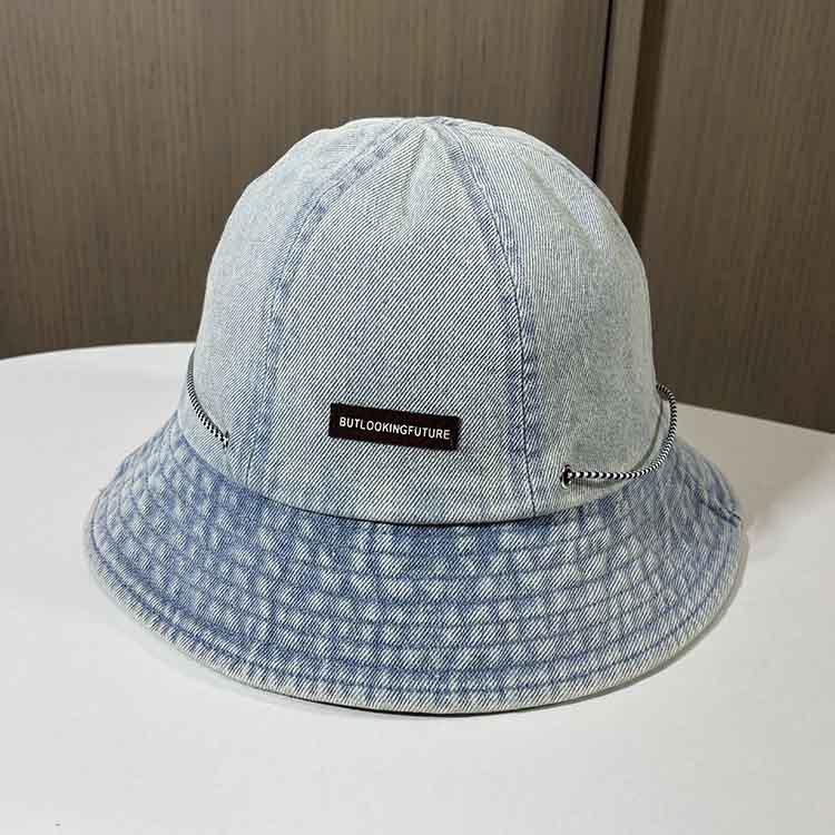 New early spring washed retro denim bucket hat women show washbasin hat outdoor casual versatile sun hat