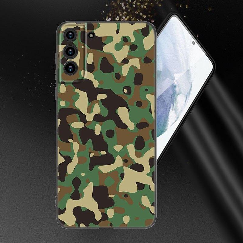 

Камуфляжный камуфляжный чехол для телефона в стиле милитари для Samsung Galaxy S20 S21 FE S22 Ultra S10 Lite S10E S9 S8 Plus S7 Edge, мягкий черный чехол Samsung S7