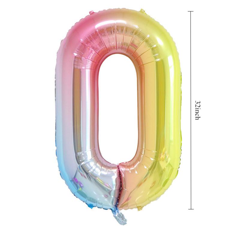Meerjungfrauen-Mottoparty-Dekorationen Helium-Folienballons Schwanzdesigns Regenbogen-Zahlen Muschel-Akzente für Kindergeburtstag Babyparty