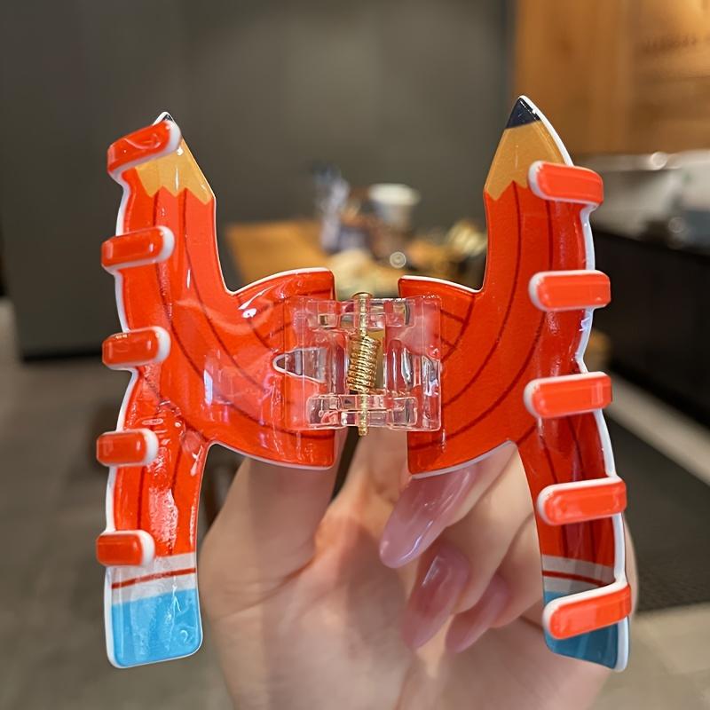 5Pcs/Set Student Party Cute Pencil Styling Grip Girl Heart Mini Back Hair Clip Classroom Fun Headwear Accessories Hair Clips