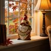 Waterproof Gnome Ornament Happy Thanksgiving Figurine, Sunflower Maple Leaf Statue, Cartoon Statue Dwarf Sculpture for Harvest Autumn Table