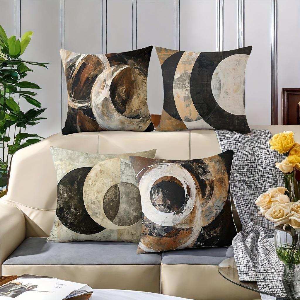 Geometric Circle Decorative Pillow Cover Super Soft Polyester Material Living Room Sofa Back Car Pillow Cover Home Decoration