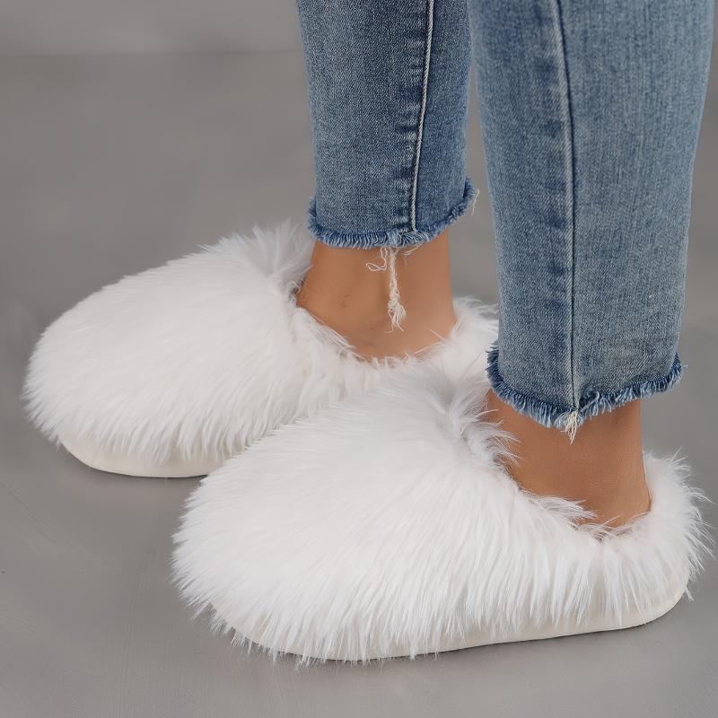 Women's Winter Plush Slip-On Slippers Warm Non-Slip Indoor House Shoes for Cold Weather Warm Slippers(Order A Size Up)