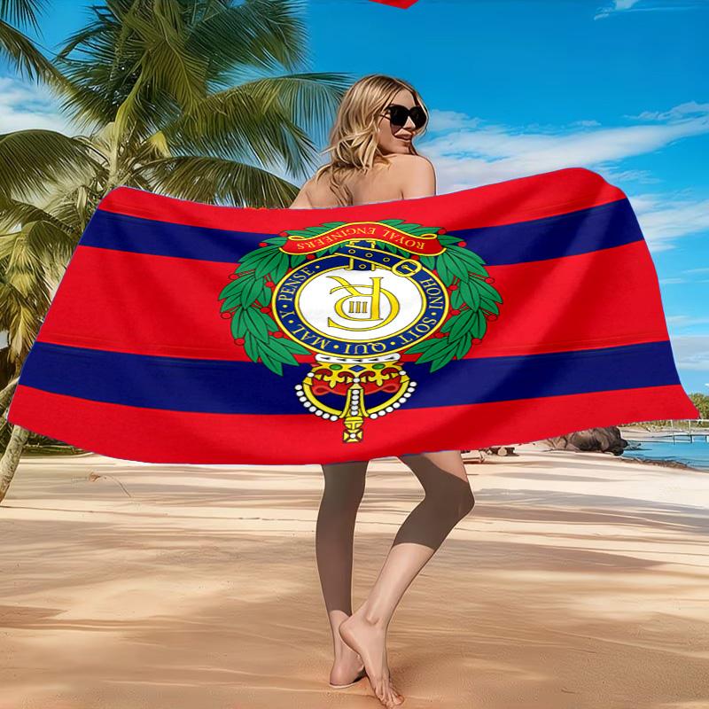 Royal Engineers Crest Emblem Beach Towel, Quick-drying, Easy to Care for, Suitable for Both Fitness and Beach Vacations,Sports Essential