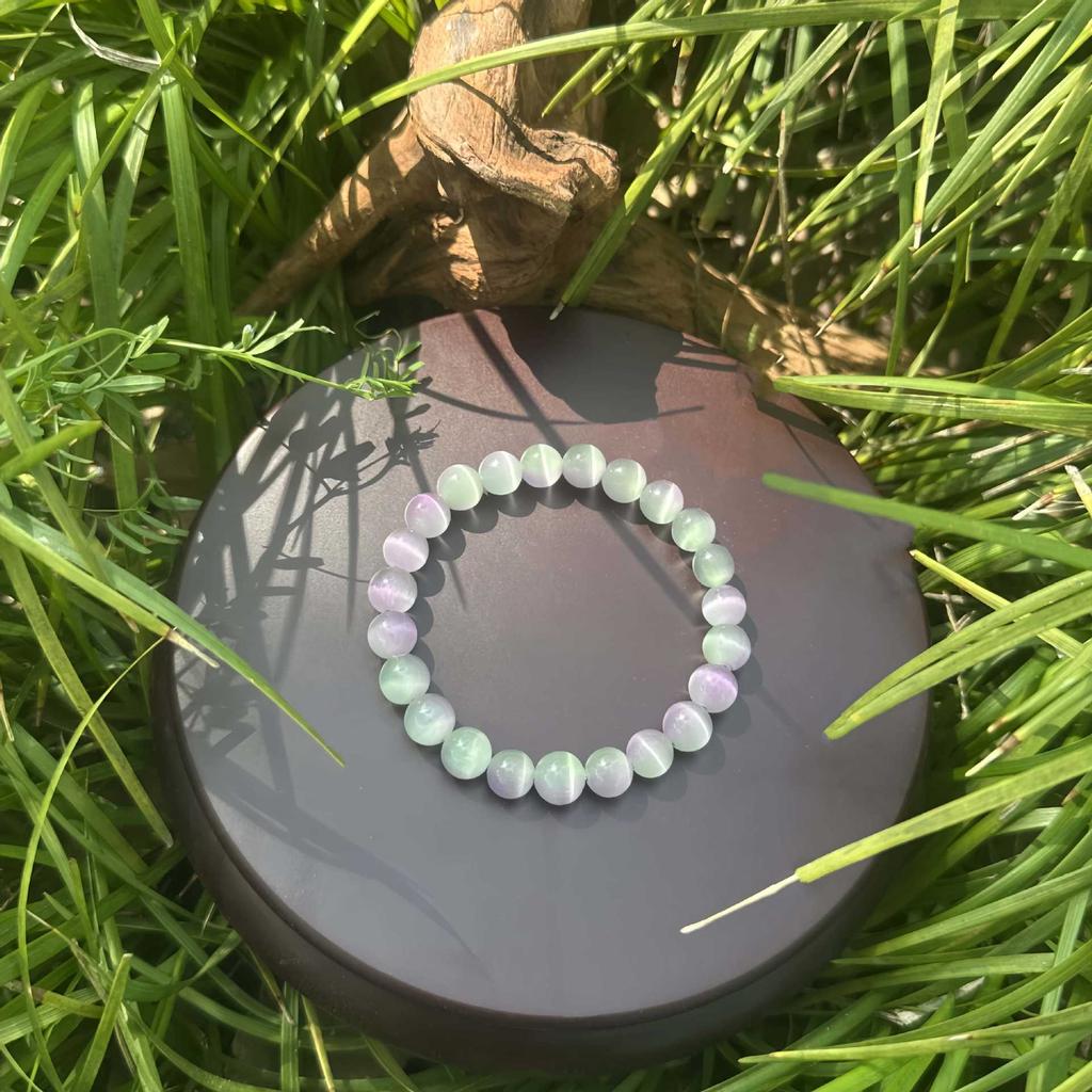 1pc Pink and purple cat's eye bracelet symbolizes wealth and prosperity jewelry gift for women perfect for all seasons