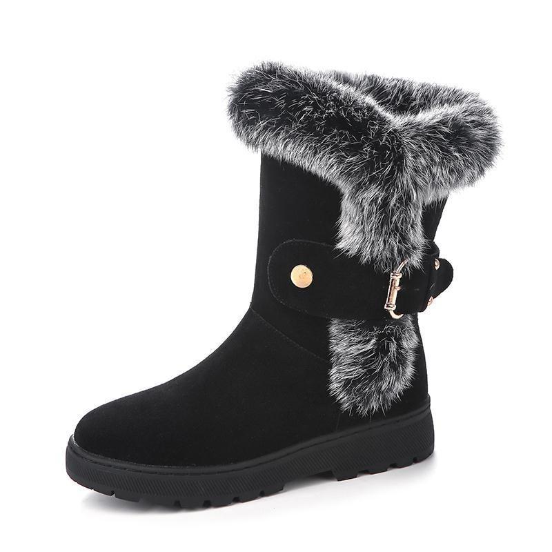 Autumn and winter new retro wind velvet thickened snow boots women's thick-soled fashion heightening non-slip Martin boots