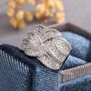 Anello di Lusso con Timbro S925 di Alta Qualità Colori Bianchi Pietra Zircone CZ per Donne Moda Matrimonio Fidanzamento Gioielli Regalo
