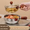 304 Stainless Steel Mini Pot with Wooden Handle for Baby Food, Snacks, or Milk