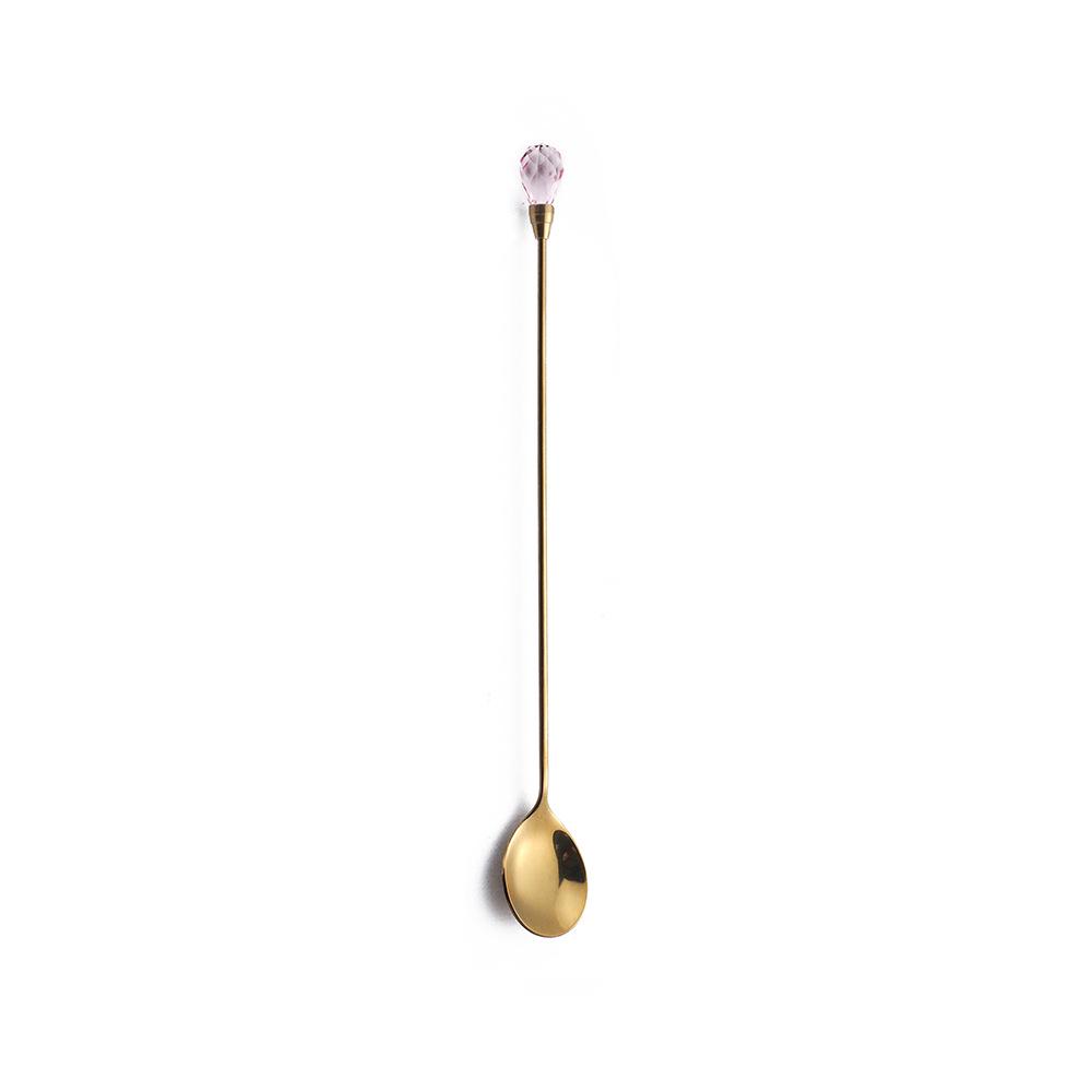 

Sleek Stainless Steel Diamond Stirring & Dessert Spoon with Long Handle