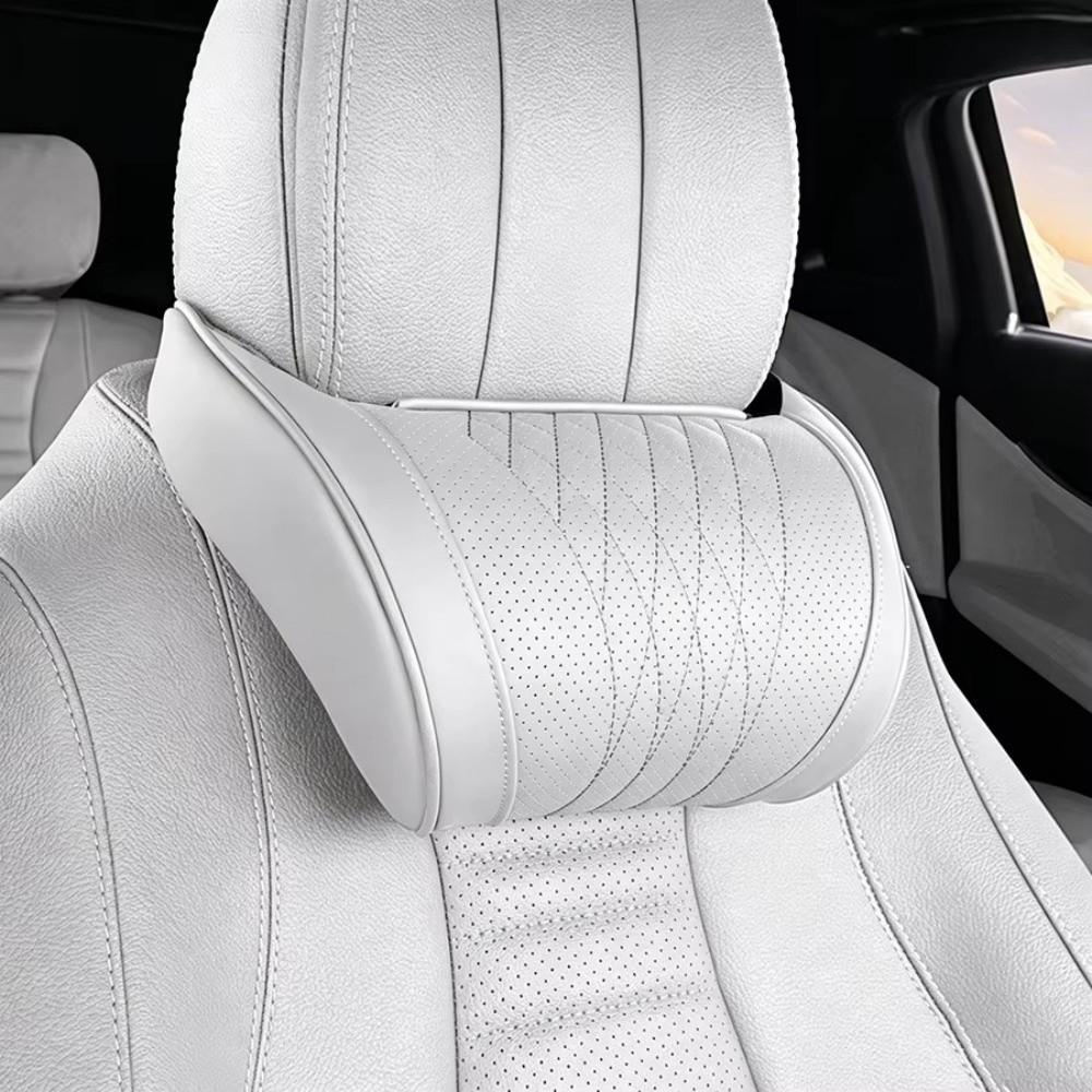 Leather Cover Car Seat Neck Pillow Memory Foam Auto Cervical Cushion Car Headrest Cushion
