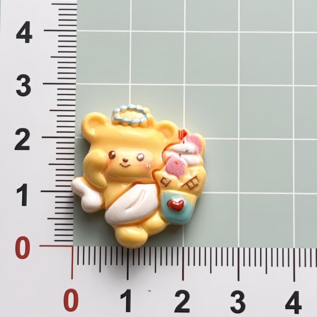 Cute Cartoon Bear Resin Ornaments: DIY Dessert, Hair Clips & Crocs Charms