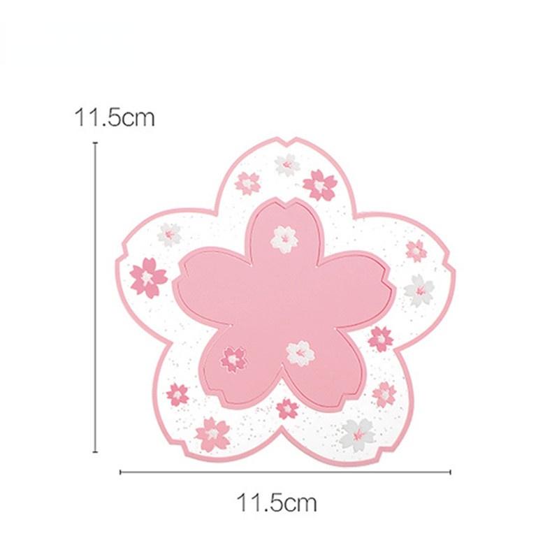 

2Pcs Cherry Blossom Heat Insulation Table Mat Family Office Anti-skid Tea Cup Milk Mug Coffee Cup Coaster S