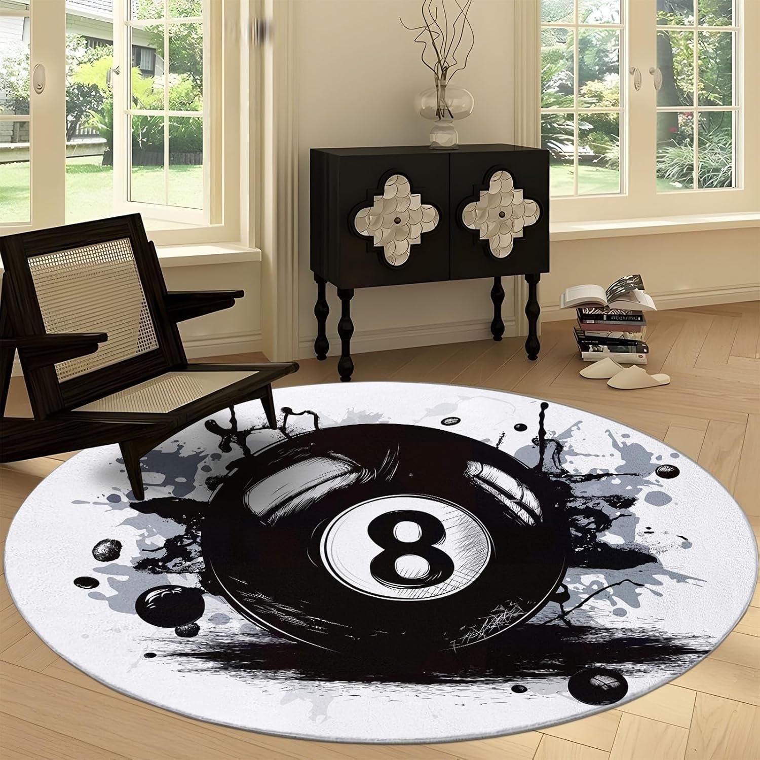 

Cartoon Style Print Round Rug Cartoon Animal Ladybug Washable Circular Carpet Runner Non Slip Circle Area Rug Carpet Mat 100cm