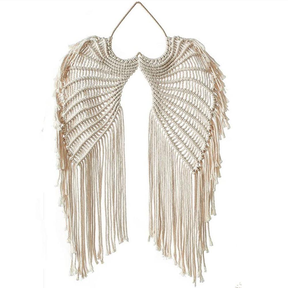 Macrame Wing Tapestry with Tassels Background Wall Decoration Wall Hanging Ornaments  Bedroom