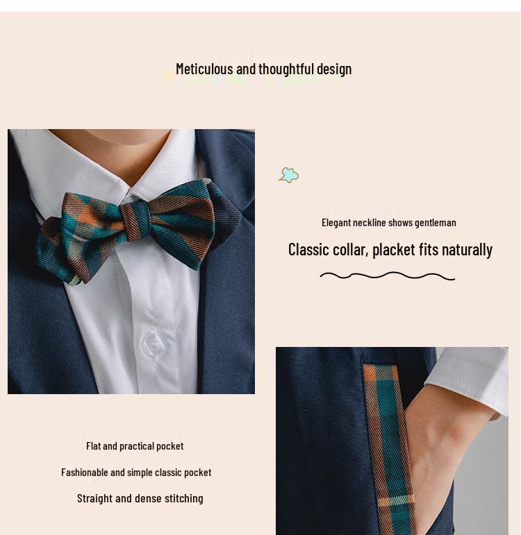 British Style Formal Plaid School Uniform Set for Girls