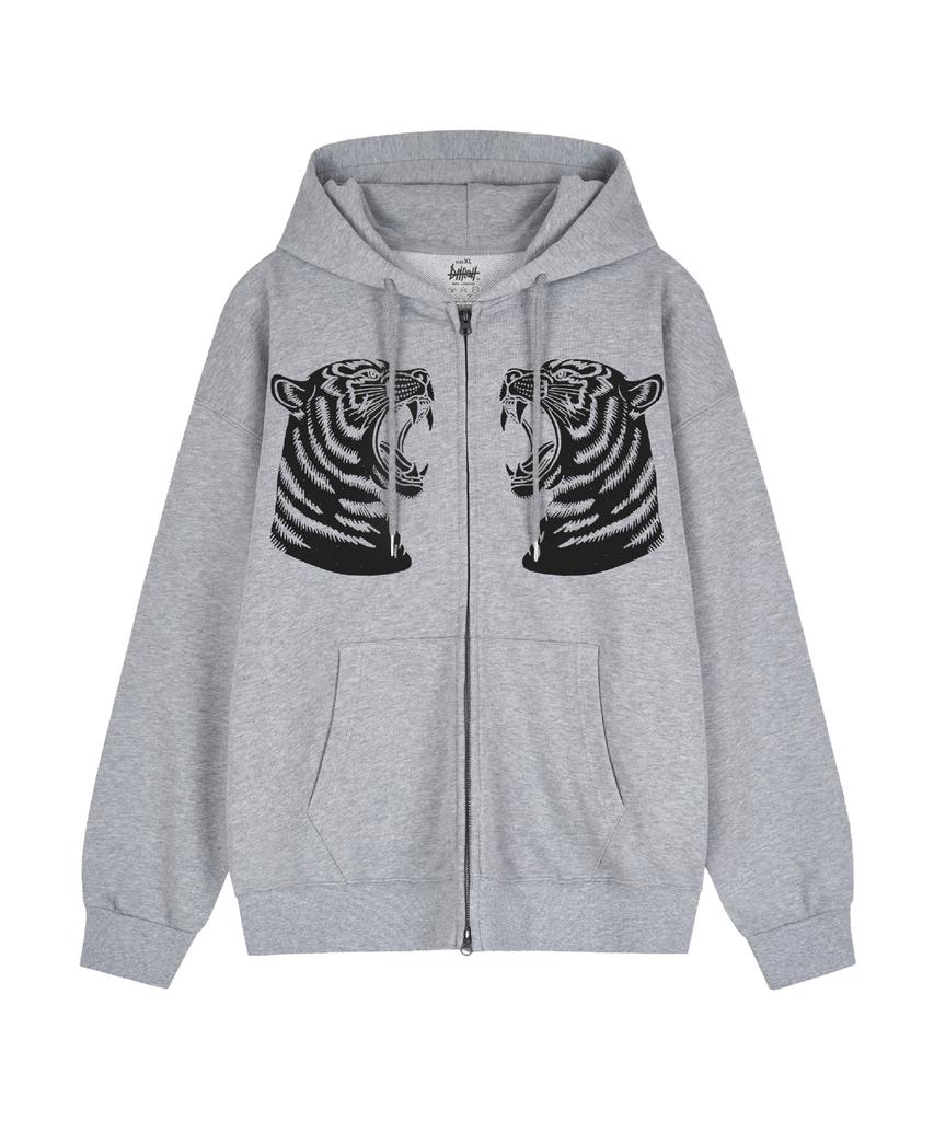 Driftout Çift Delikli Kaplanlar 2 Yönlü Fermuarlı Kapüşonlu Sweatshirt (2 renk)