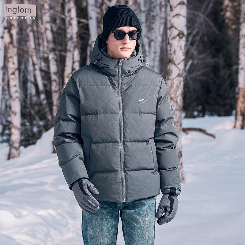 

Yingjuelun Extreme Cold High-Fill down Hooded Jacket for Men, 90% White Duck Down, Thickened Warm Puffer Coat D