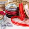 Decorative 1.1cm Chiffon Silk Ribbon "JUST FOR YOU" DIY Printed Ribbon Flexible Sheer Wrap Decor Ribbon Wedding Decoration