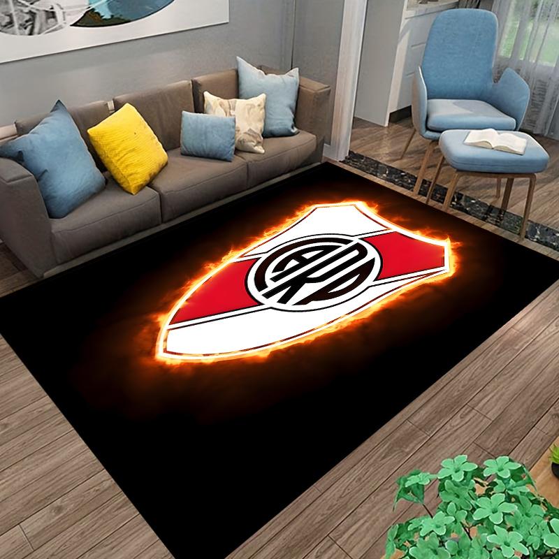 "Flaming Shield Pattern Carpet with Black Background for Home Décor" Suitable for Use As an Anti-slip for Living Room Bedroom Sofas
