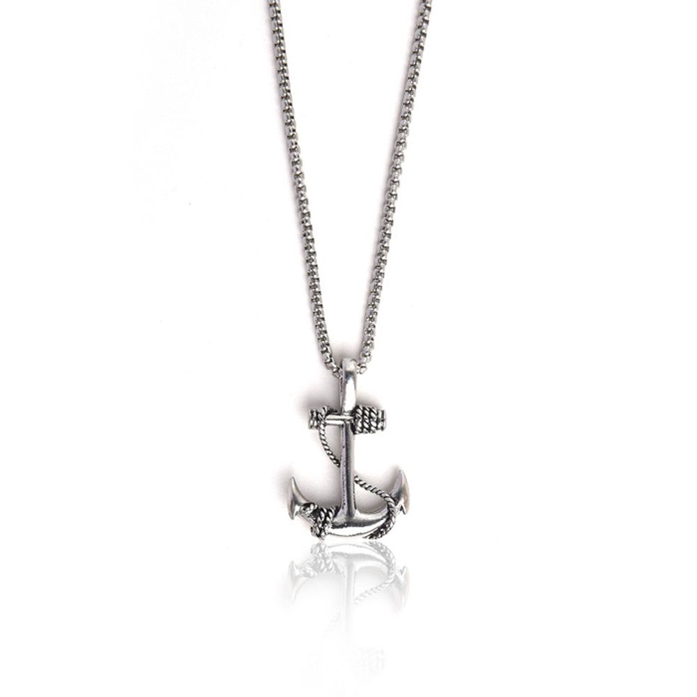 

SCALETTO Чорний BAT205 [ланцюжок з хірургічної сталі] Вінтажний кулон-якір Намисто None