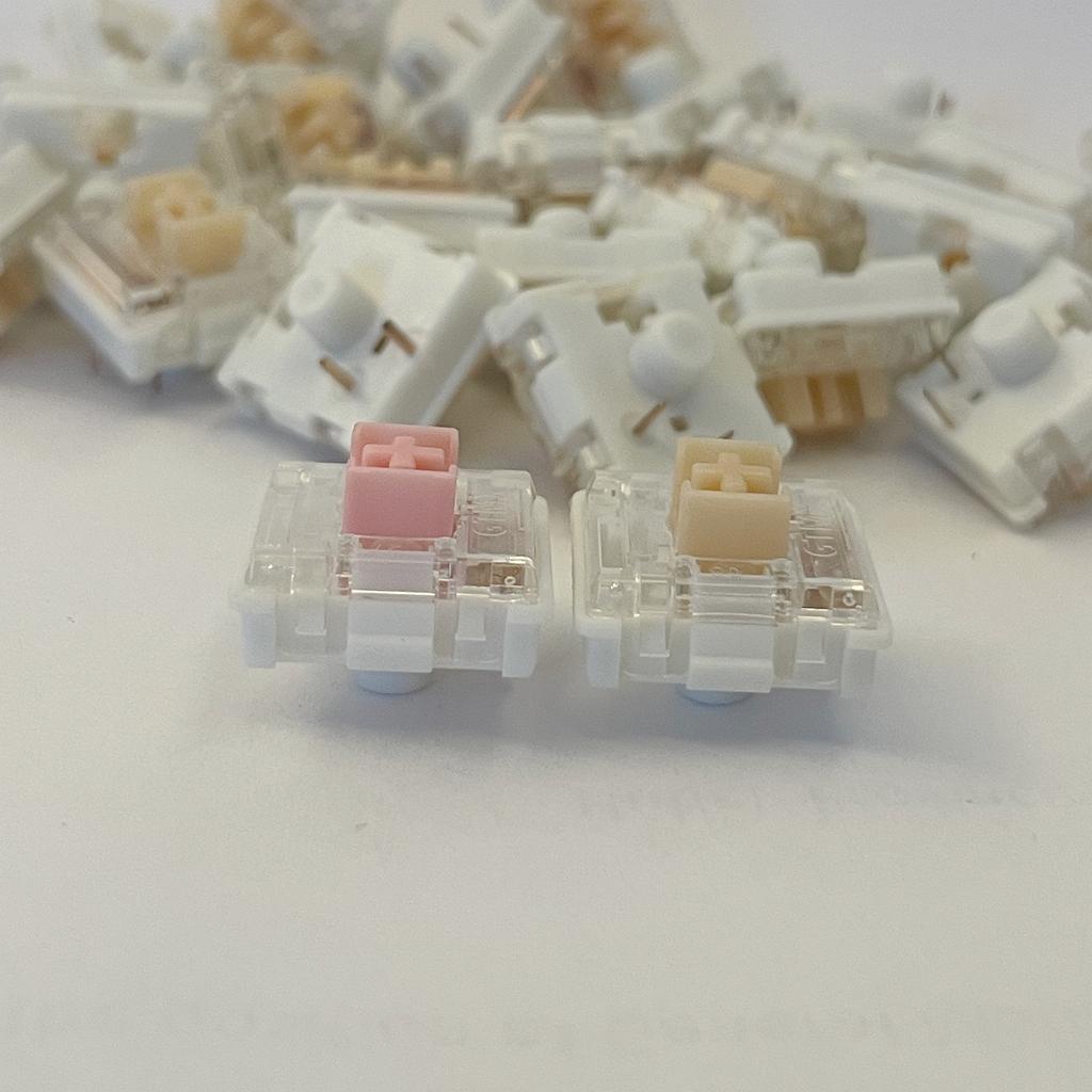 OUTEMU OTM Nízkoprofilový Tichý Spínač pro Ultra tenkou Mechanickou Klávesnici Růžový Žlutý 3pinový Lineární Hmatový Tichý Spínač Redragon Sada