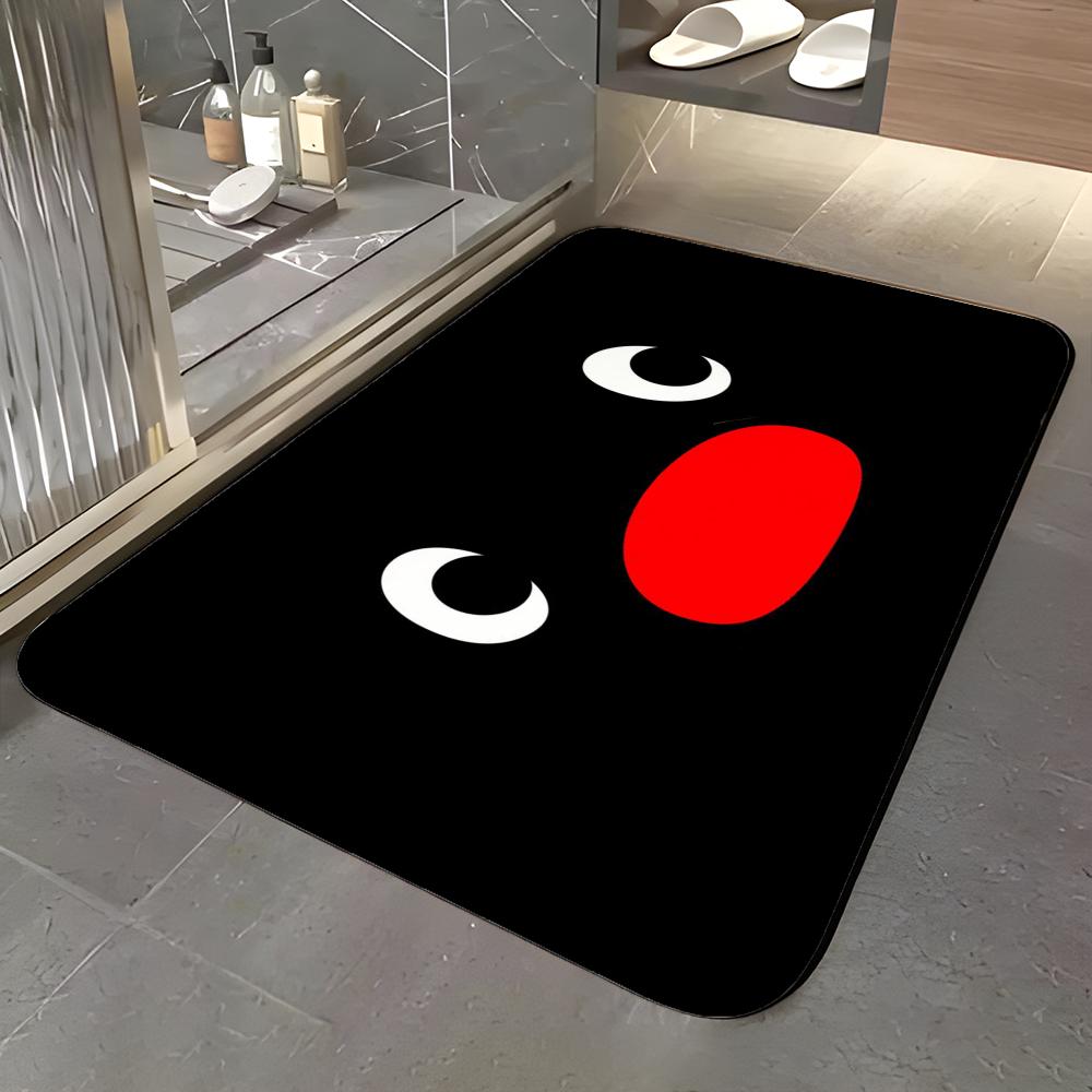 

Pattern B-Black Penguin Floor Mat Soft Flannel Entrance Door Mat Non Slip Absorbent Bathroom Bedroom Floor Rug 40x60cm