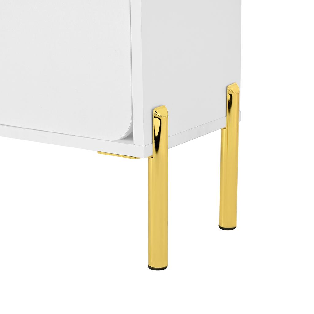 Modern Minimalist Shoe Cabinet, Three Doors, Large Capacity, Golden Cabinet Feet, Stylish and Practical, Suitable for the Entrance Area or Foyer.