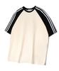 UNDEROFF Oversized Raglan Track Line Short Sleeve T-Shirt Black