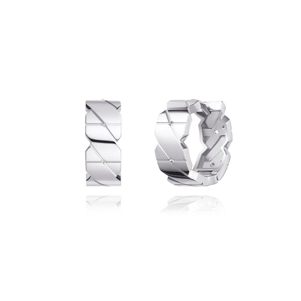 [Stonehenge] Crossing Silver One-Touch Earrings Sa24D18F