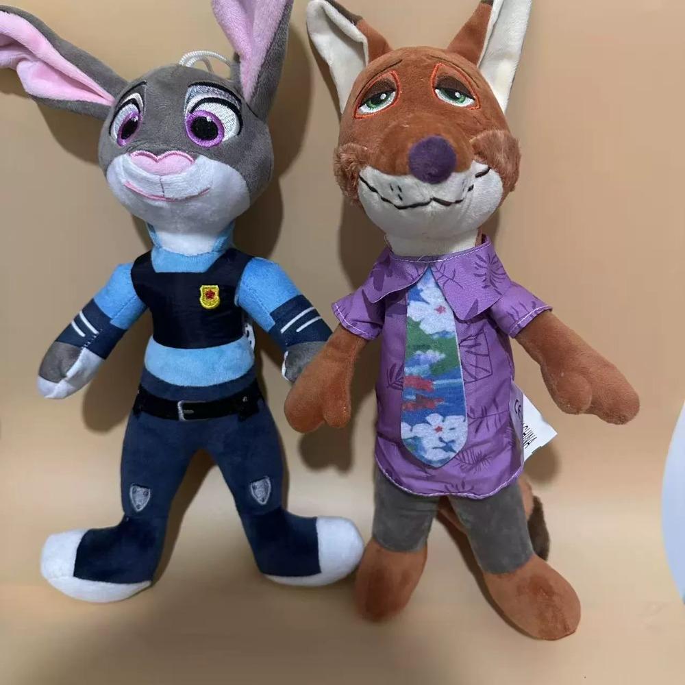 40Cm Kawaii  Zootopia Nick Wilde Judy Hopps Plush Doll Toy Anime New Sofa Room Decoration Children'S Birthday Gift
