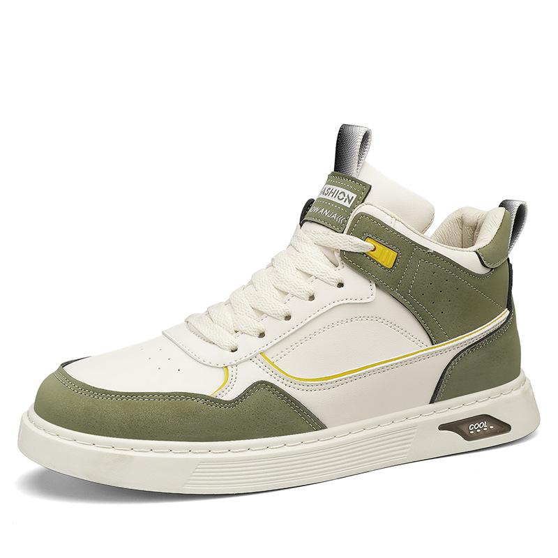 

Four seasons student color matching lace-up casual board shoes Korean version fashion personalized flat shoes men s high-top trendy shoes 2025 44