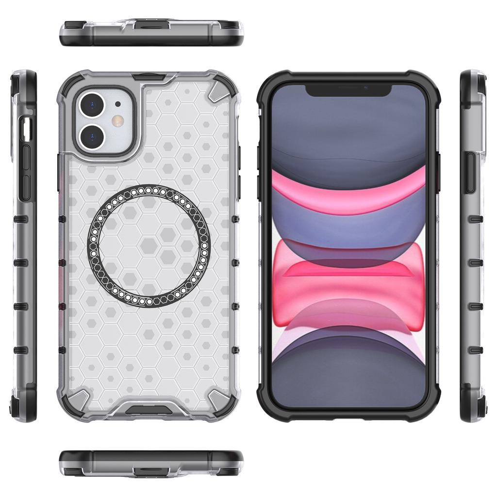 Für iPhone 11 Hülle Kompatibel mit MagSafe Wabenmuster TPU+PC Handyhülle