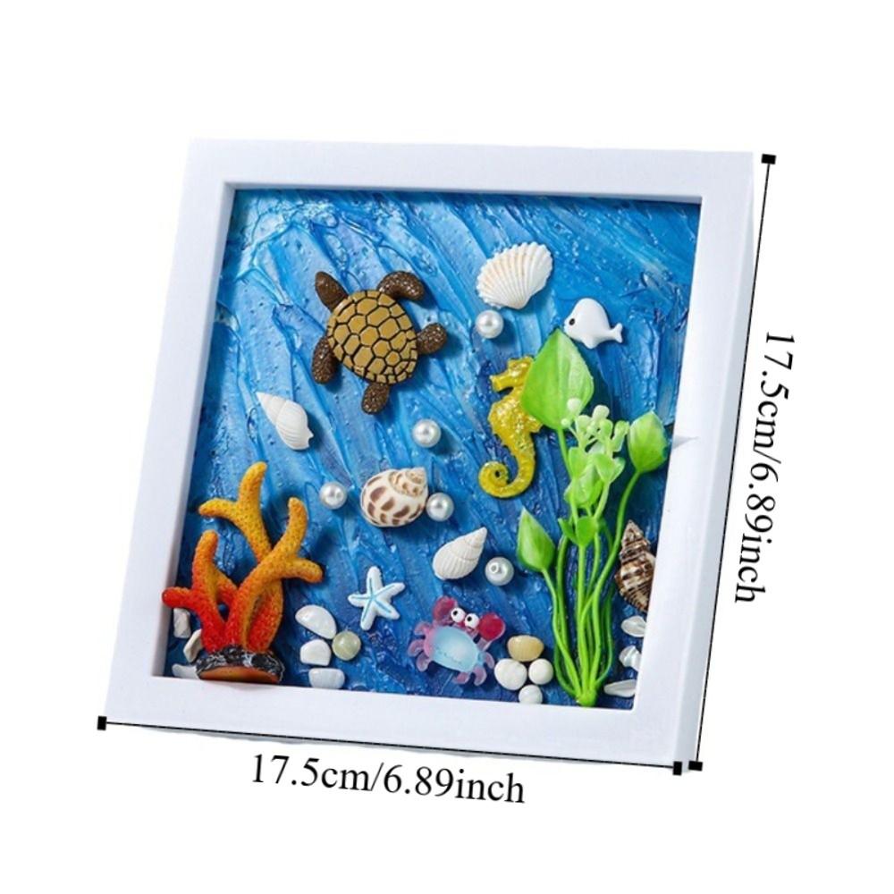 Wood Material 3D Ocean Scenery Painting Multicolor Photo Wood Frame DIY Photo Frame  Craft Projects