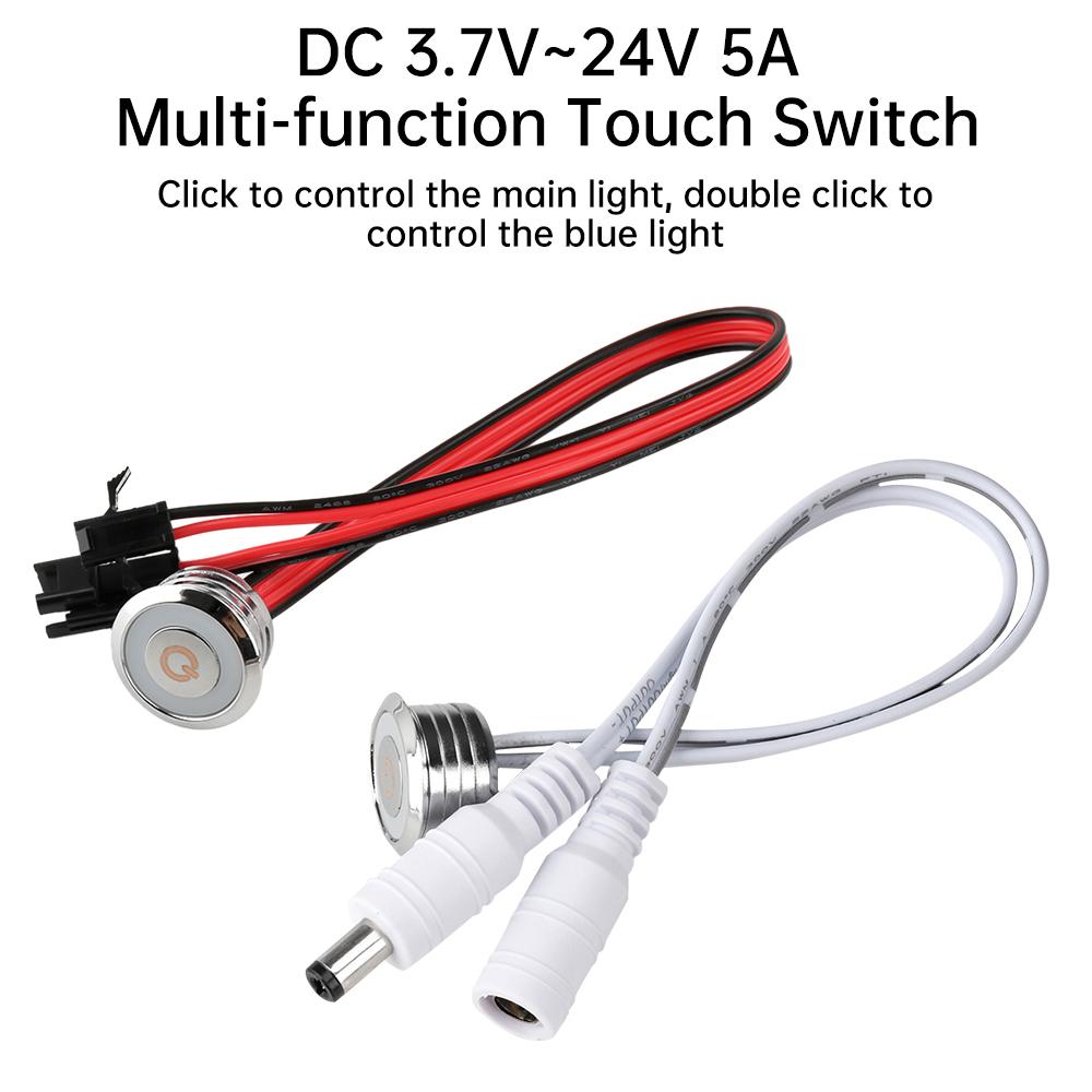Multi-Touch Smart Switch DC 1.7-11V 61W/111W Dimming Memory Mode Embedded Design Click/Long Press/Double-Tap Control