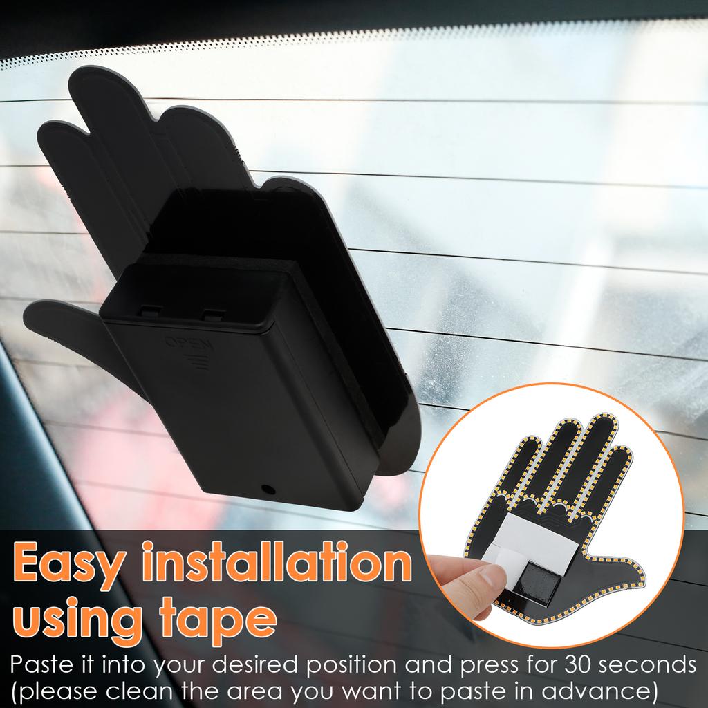 Car Finger Light with Remote Control 176LED Car Hand Gesture Sign Battery Powered Hand Sign Car LED Light Fun Car LED Sign Hand