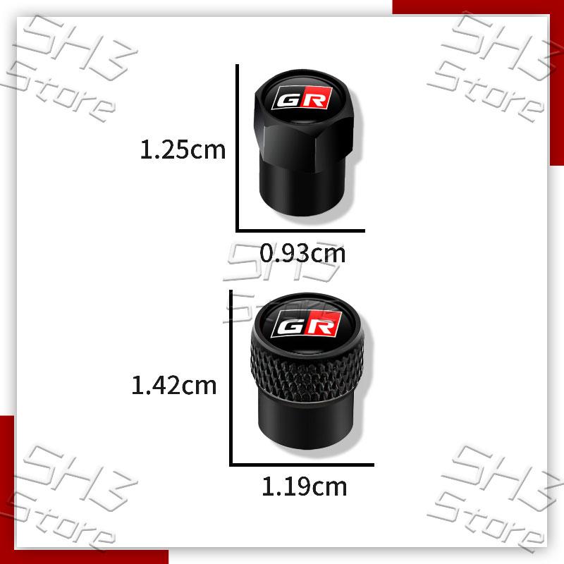 Style de Voiture 4 Pièces Bouchons de Valve de Pneu Métalliques pour Roue Bague de Jante de Pneu Couvercles Hermétiques pour Logo Sport GR Gazoo Racing Prius Camry Yaris Décor