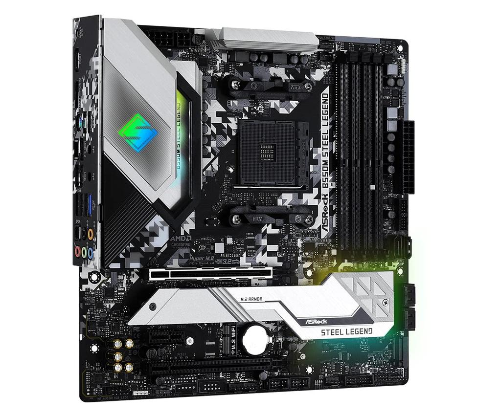 ASRock B550M Steel Legend Micro-ATX-Mainboard mit B550-Chipsatz für AMD Ryzen 5000 Serie Japanischer Händler (Sockel AM4) [Offizielles Produkt]